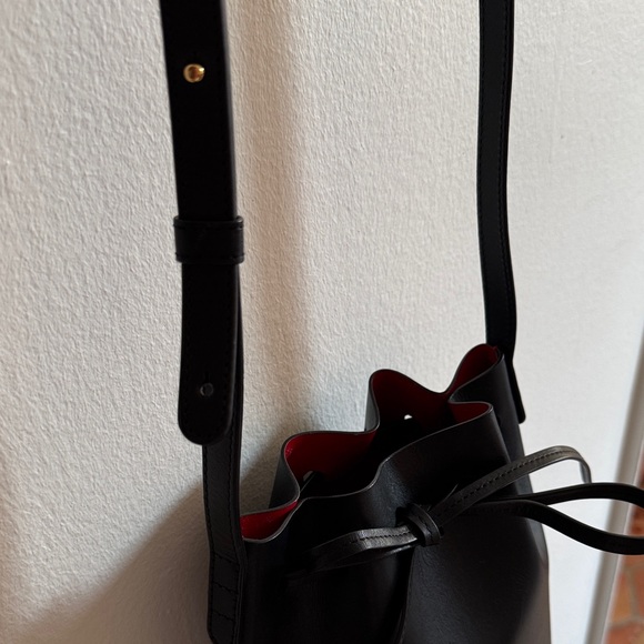 Mansur Gavriel Black and Red Mini Bucket Bag - Picture 5 of 11